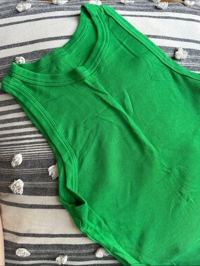 a new day Bright Green Ribbed Tank Top
